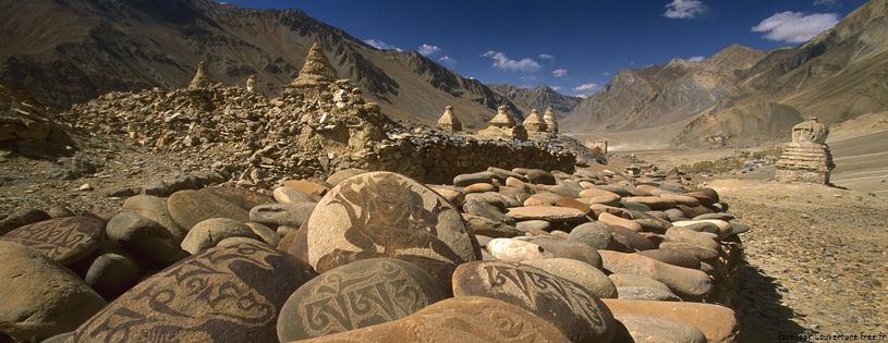 Carved Buddhist Mani Stones, Zangla, Kingdom of Zanskar, India.jpg