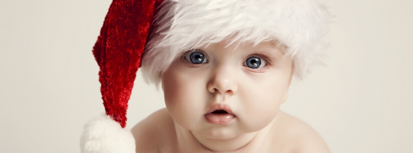 Bébé avec bonnet de père Noël - Cover